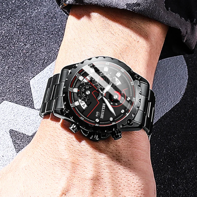 

2020 Big Dial Chronograph Watch Men Top Brand Luxury Military Waterproof Male Wrist Watches Fashion Men Watche Relogio Masculino