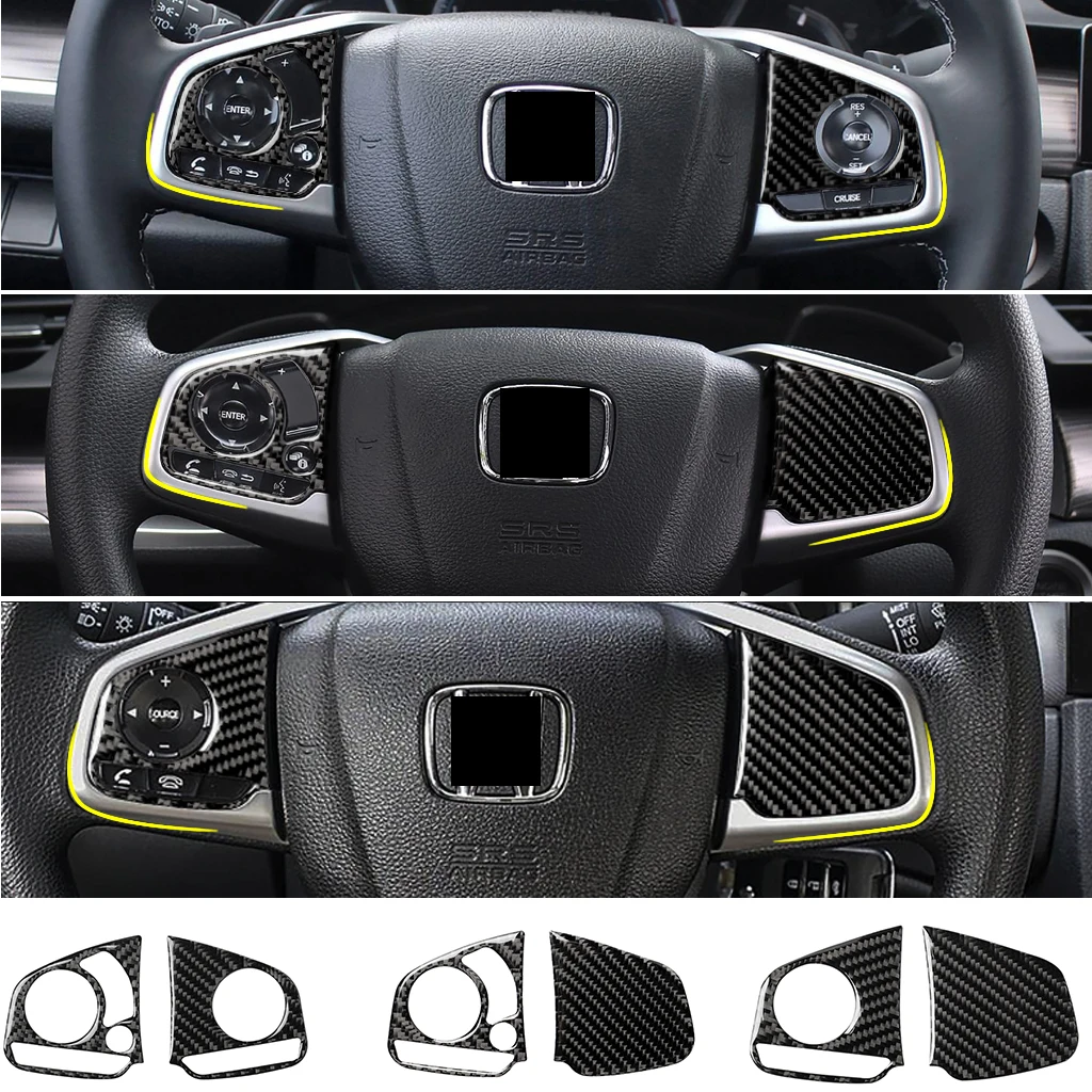 Carbon Fiber Steering Wheel Button Decoration Cover Car Stickers For 2016-2019 HONDA 10Th Generation CIVIC Interior Accessories
Carbon Fiber Steering Wheel Button Decoration Cover Car Stickers For 2016-2019 HONDA 10Th Generation CIVIC Interior Accessories