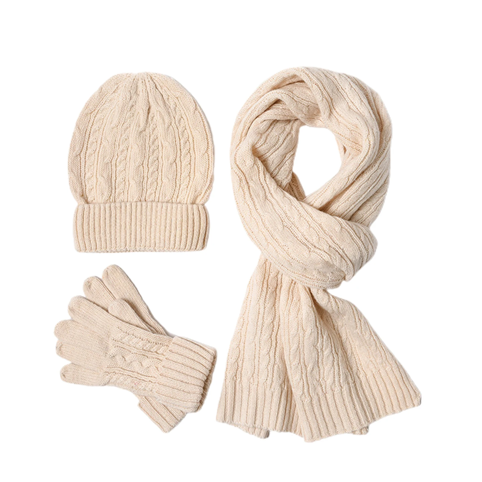 Women Men Solid Outdoor Sports Winter Warm Windproof Daily Skiing Gift Cable Knit Soft Scarf Glove Hat Set Casual Snowboarding
Women Men Solid Outdoor Sports Winter Warm Windproof Daily Skiing Gift Cable Knit Soft Scarf Glove Hat Set Casual Snowboarding