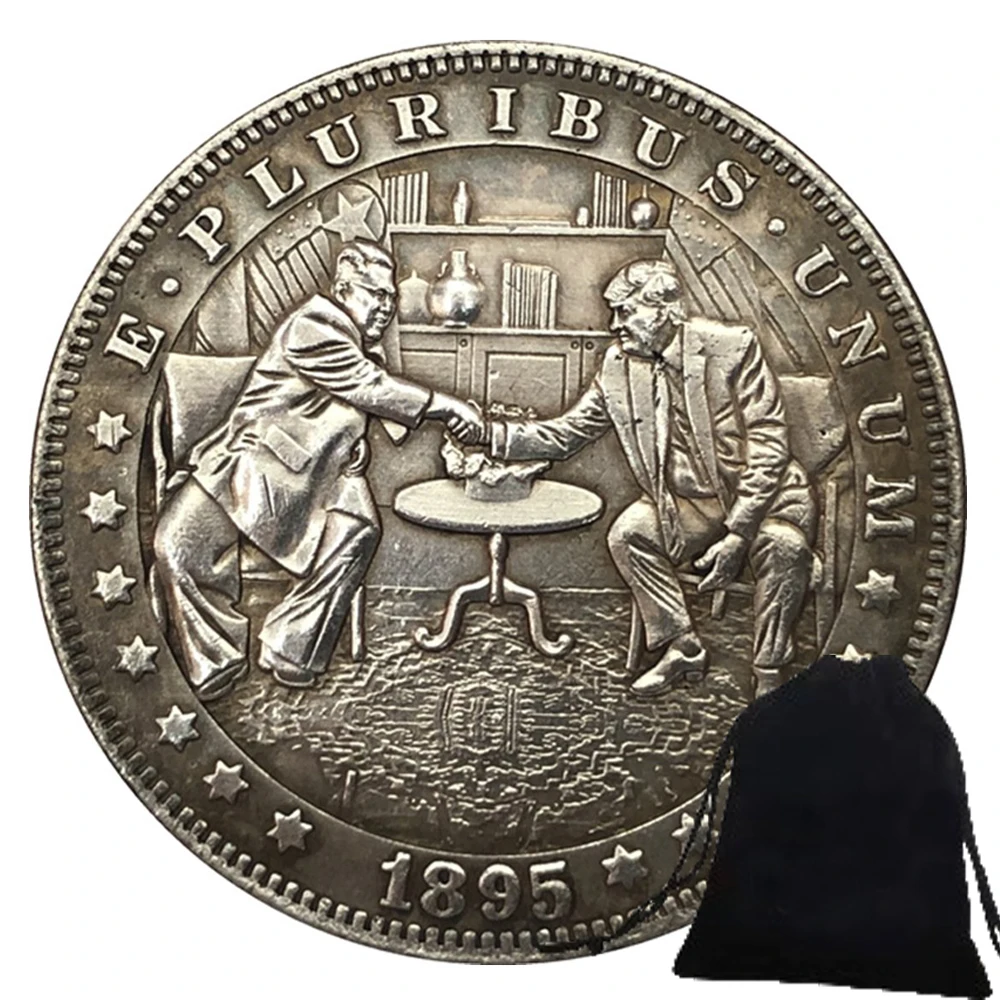 President Shaking Hands Hobo Nickel Couple Coins Funny Game Decision Coin Collectible Lucky Commemorative Coin Badge+Gift Bag
President Shaking Hands Hobo Nickel Couple Coins Funny Game Decision Coin Collectible Lucky Commemorative Coin Badge+Gift Bag