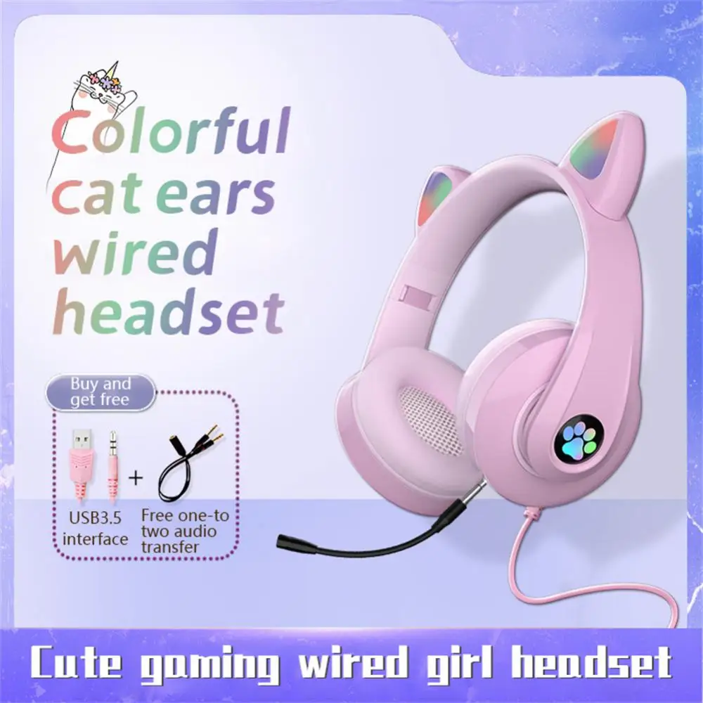 Flash Light Cute Cat Ear Headphones Wireless With Mic Can Close LED Kids Girls Stereo Phone Music Bluetooth Headset Gamer Gift
Flash Light Cute Cat Ear Headphones Wireless With Mic Can Close LED Kids Girls Stereo Phone Music Bluetooth Headset Gamer Gift