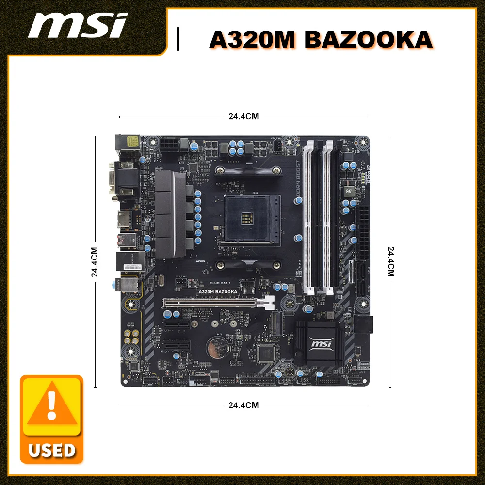 Материнская плата MSI A320M BAZOOKA AM4 AMD A320 DDR4 с поддержкой AMD Ryzen 5 3800X 3800XT A10-9700 процессоров PCI-E 3,0 M.2 Micro ATX
Материнская плата MSI A320M BAZOOKA AM4 AMD A320 DDR4 с поддержкой AMD Ryzen 5 3800X 3800XT A10-9700 процессоров PCI-E 3,0 M.2 Micro ATX