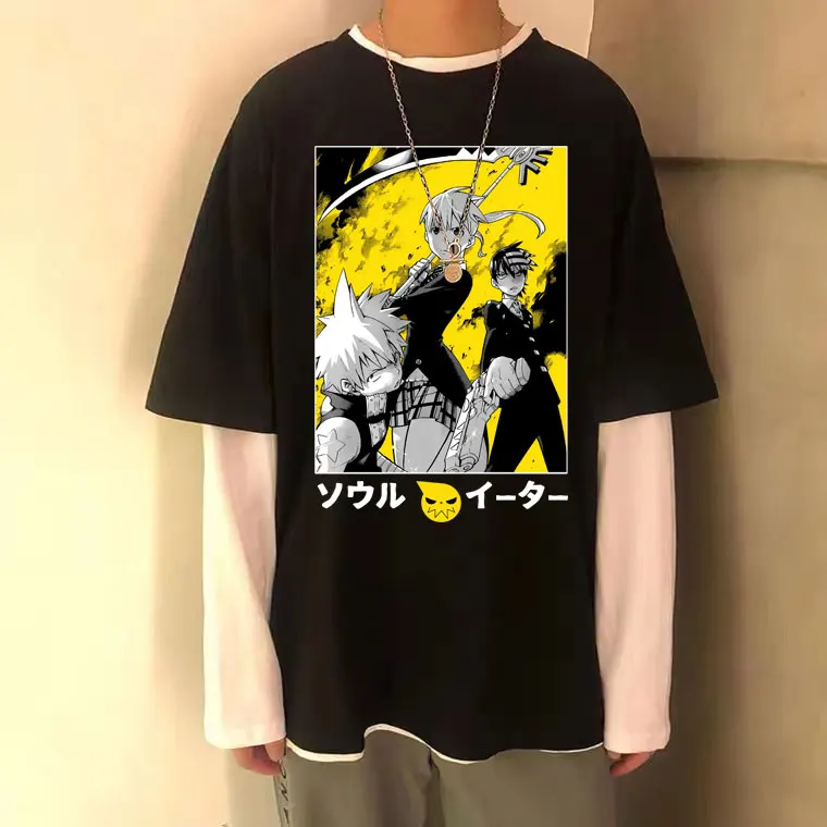 Japanese Anime Soul Eater Evans Maka Albarn Death The Kid T Shirt Short Sleeve Men Women 100% Cotton Loose Tshirt Man Streetwear
Japanese Anime Soul Eater Evans Maka Albarn Death The Kid T Shirt Short Sleeve Men Women 100% Cotton Loose Tshirt Man Streetwear