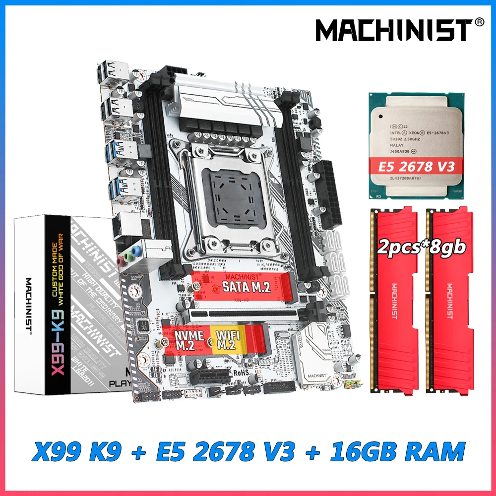 Machinist X99 LGA 2011-3 Motherboard Combo With Xeon E5 2678 V3 CPU Processor and DDR4 16GB(2pcs*8gb)RAM Memory Set Kit
Machinist X99 LGA 2011-3 Motherboard Combo With Xeon E5 2678 V3 CPU Processor and DDR4 16GB(2pcs*8gb)RAM Memory Set Kit
