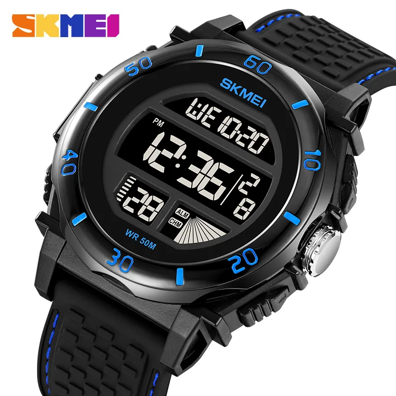 

SKMEI Multifunctional Stopwatch LED Light Digital Sport Watches Mens 50m Waterproof Date Week Alarm Wristwatches reloj hombre