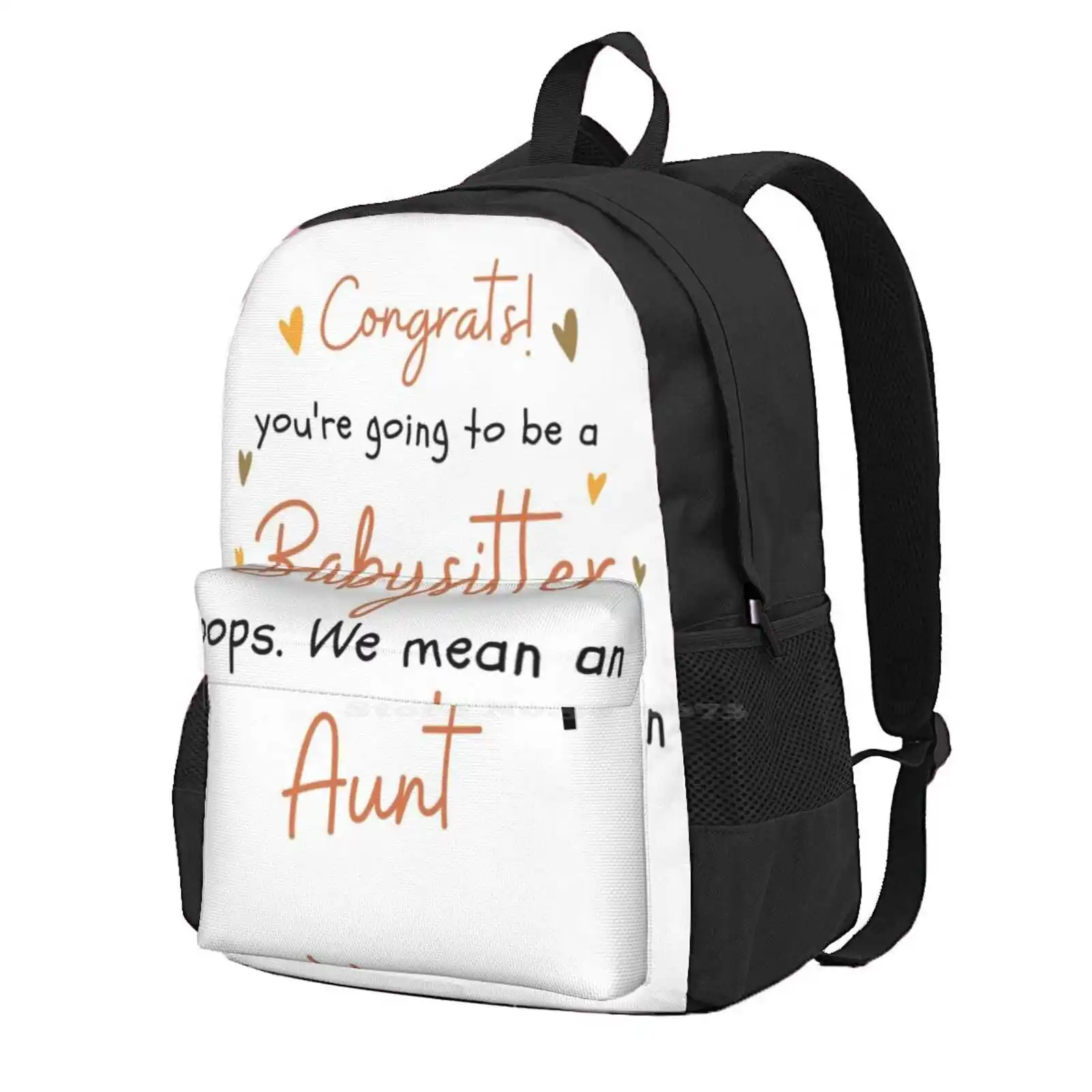 

Congrats You'Re Going To Be Babysitter , Oops We Mean An Aunt Funny Pregnancy Announcement Teen College Student Backpack Laptop