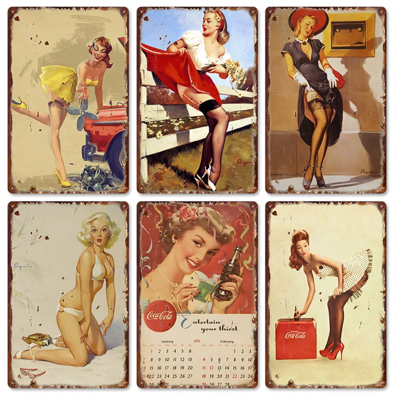 Decorative Plate Pinup Beauty Girl Metal Signs Vintage Rusty Metal Tin Sign Metal Posters Dorm Bar Home Garage Trainspotting
Decorative Plate Pinup Beauty Girl Metal Signs Vintage Rusty Metal Tin Sign Metal Posters Dorm Bar Home Garage Trainspotting