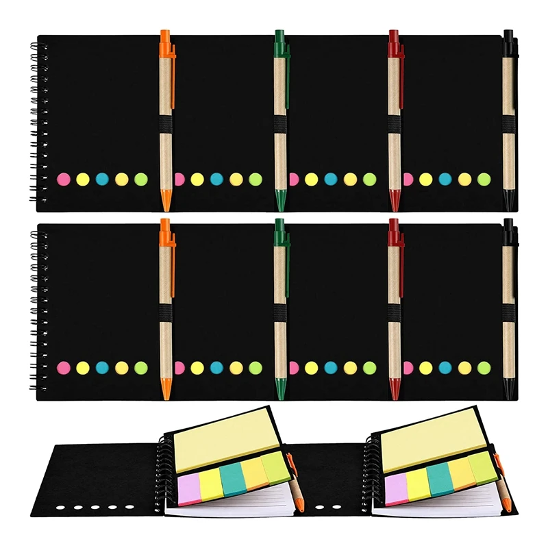 Pack Of 8 Lined Spiral Notebook Kraft Cover Notepad Notepad With Pen In Stand Page Markers Sticky Notes Color Index Tabs
Pack Of 8 Lined Spiral Notebook Kraft Cover Notepad Notepad With Pen In Stand Page Markers Sticky Notes Color Index Tabs