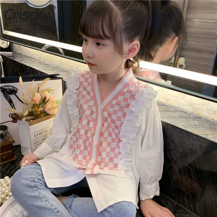 Criscky Girls' Ruffles Baby Shirt Toddler Girl Children Clothes Fake Two Piece Plaid Clothes for Toddler Girls Blouse Girl
Criscky Girls' Ruffles Baby Shirt Toddler Girl Children Clothes Fake Two Piece Plaid Clothes for Toddler Girls Blouse Girl