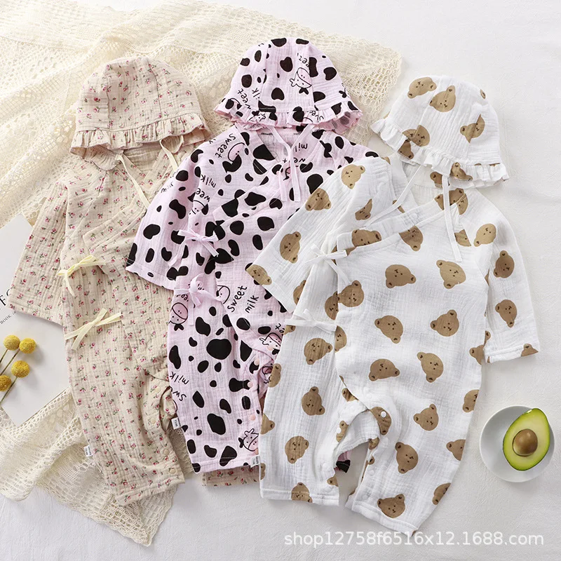 Rompers for baby girls boys Newborn Clothes with hat jumpsuits bodysuits & one-pieces Double Yarn Print Baby Breathable kids
Rompers for baby girls boys Newborn Clothes with hat jumpsuits bodysuits & one-pieces Double Yarn Print Baby Breathable kids