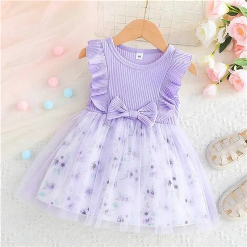 

1-5Years Kids Girl Princess Dress Beautiful Butterfly Ruffle Tulle Dress Toddler Girl Birthday Partywear Fashion Baby Clothing