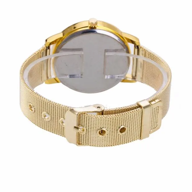 Модные женские Аналоговые кварцевые наручные часы с кристаллами и золотом из