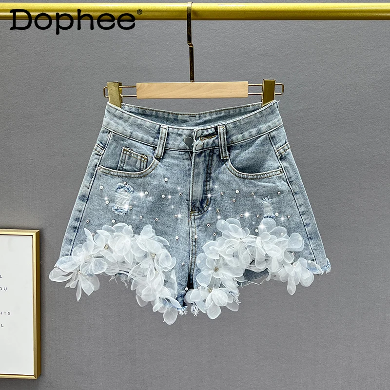 High Street Denim Shorts for Women 2020 New Summer High Waist Slimming 3D Flower Beaded A- Line Jeans Shorts Female Short Pants
High Street Denim Shorts for Women 2020 New Summer High Waist Slimming 3D Flower Beaded A- Line Jeans Shorts Female Short Pants