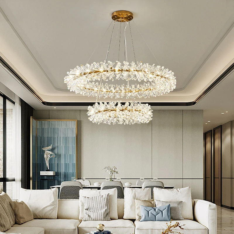 Crystal Chandelier Flower Luxury Indoor Lighting Fixtures 40 60 80cm Round Rings Hang Lamp For Living Room Bedroom Restaurant
Crystal Chandelier Flower Luxury Indoor Lighting Fixtures 40 60 80cm Round Rings Hang Lamp For Living Room Bedroom Restaurant