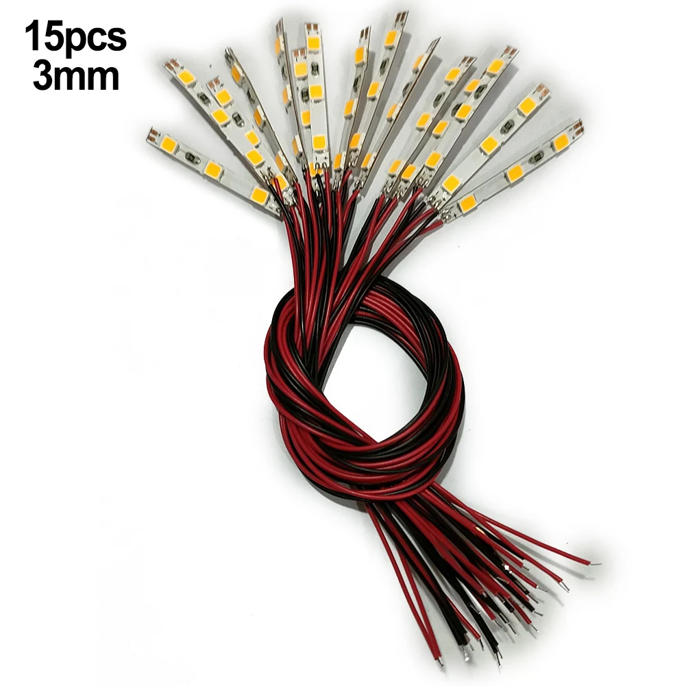 15Pcs Pre Wired White Strip Led SMD LED Light Adhesive Flexible LED Light Strip 12V-18V For Railway Building Layout Warm White
15Pcs Pre Wired White Strip Led SMD LED Light Adhesive Flexible LED Light Strip 12V-18V For Railway Building Layout Warm White