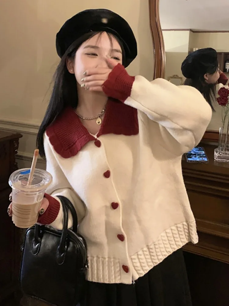 Cardigan Women Knitted Sweater Single Breasted Knitwear Korean Long Sleeve Cardigan Vintage Doll Collar All-match Tops New 2022
Cardigan Women Knitted Sweater Single Breasted Knitwear Korean Long Sleeve Cardigan Vintage Doll Collar All-match Tops New 2022