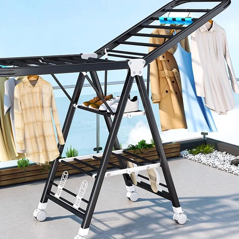 

Stainless Black Clothes Hanger Rack Extender Clips Kids Accessories Home Drying Racks Room Space Cabides Para Roupas Furniture