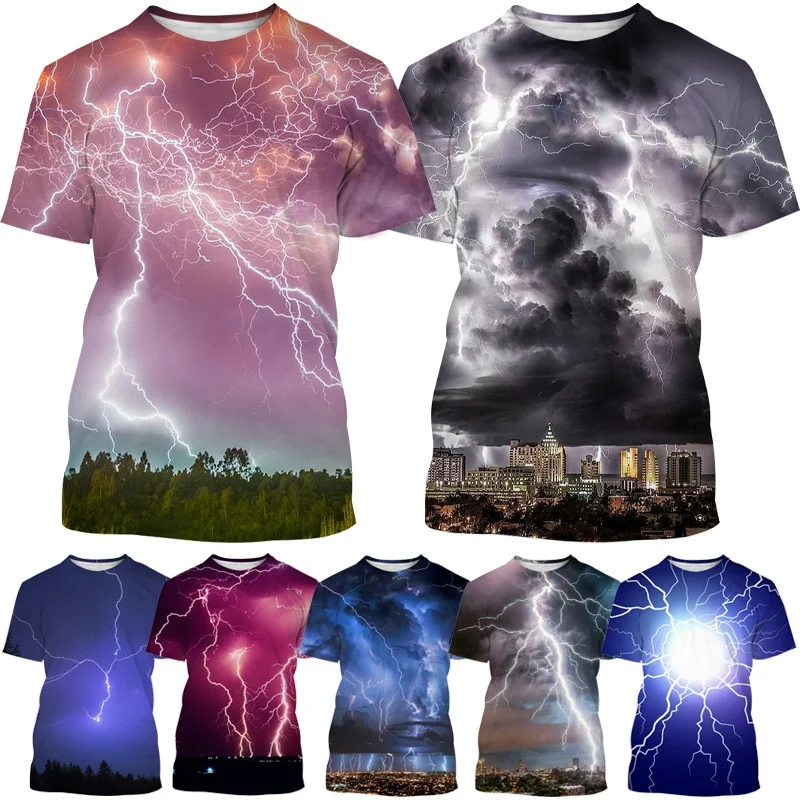 Summer new fashion lightning pattern 3D printing T-shirt men's personality Harajuku style casual round neck short-sleeved top
Summer new fashion lightning pattern 3D printing T-shirt men's personality Harajuku style casual round neck short-sleeved top