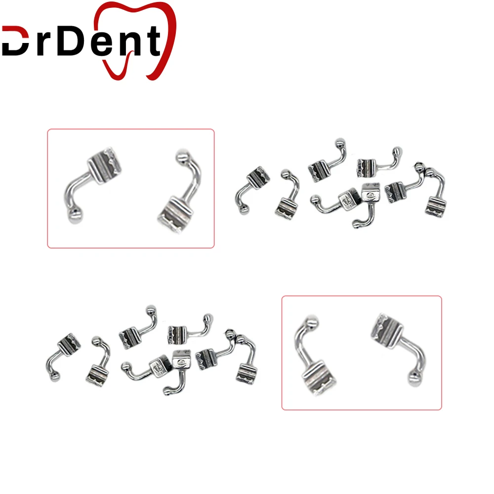 

Dental 10pcs/Box Orthodontic Crimpable Hook Right/Left with 90 Degree Bending Stainless Steel Fixed on the Arch Wires