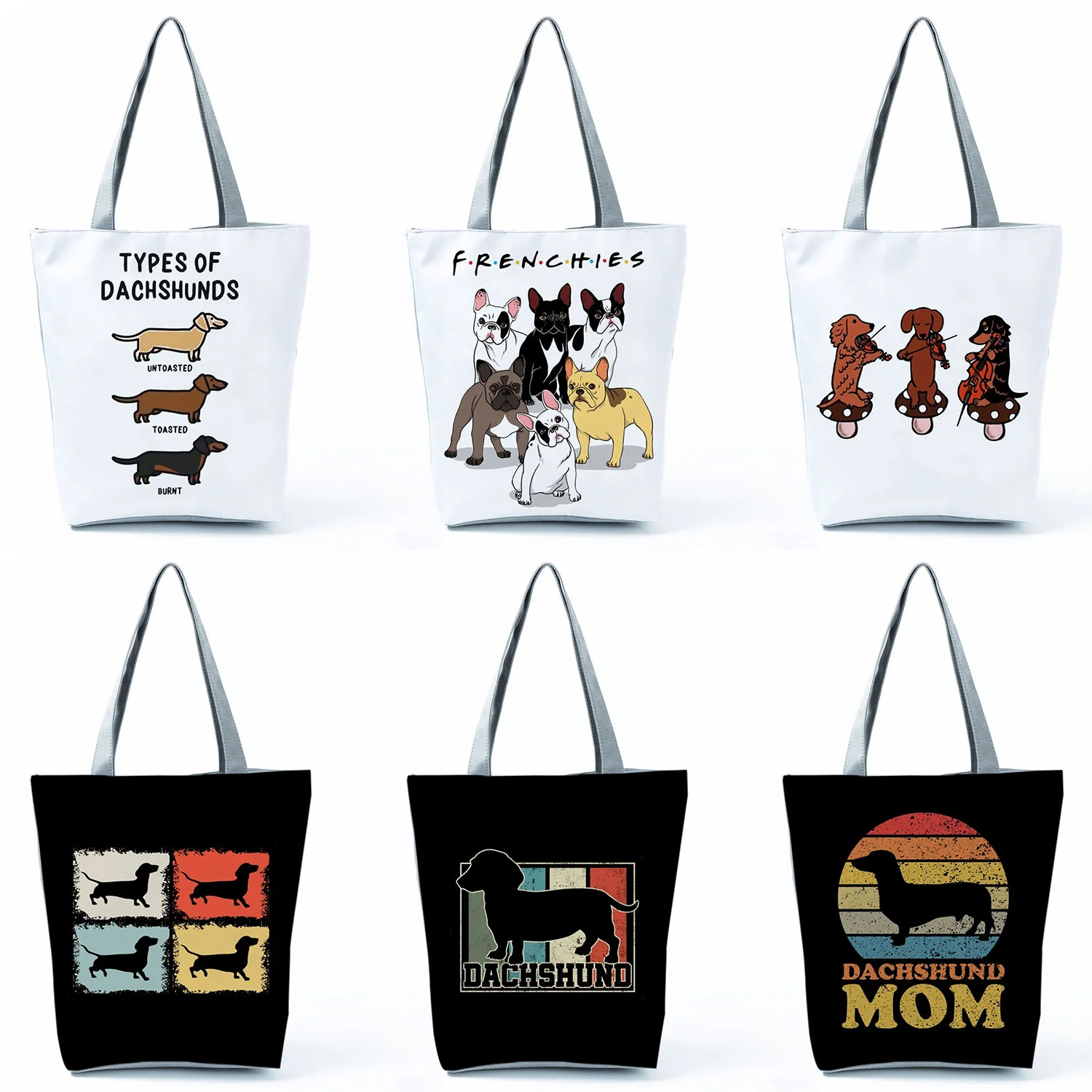 Cartoon Dachshund Handbags Animal Dog Print Casual Lady Shoulder Bags Portable Women Tote Bag Foldable Shopping Bag Dropshipping
Cartoon Dachshund Handbags Animal Dog Print Casual Lady Shoulder Bags Portable Women Tote Bag Foldable Shopping Bag Dropshipping