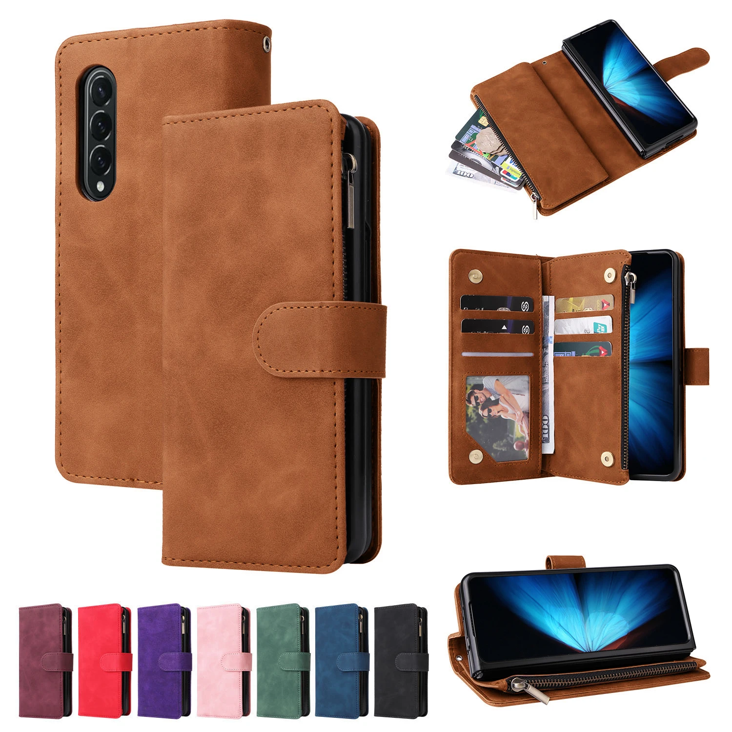 Деловой кожаный чехол на молнии для телефона Samsung Galaxy Z Fold4 5G Fold4, с несколькими отделениями для карт, кожаный бумажник, аксессуары для телефона
Деловой кожаный чехол на молнии для телефона Samsung Galaxy Z Fold4 5G Fold4, с несколькими отделениями для карт, кожаный бумажник, аксессуары для телефона