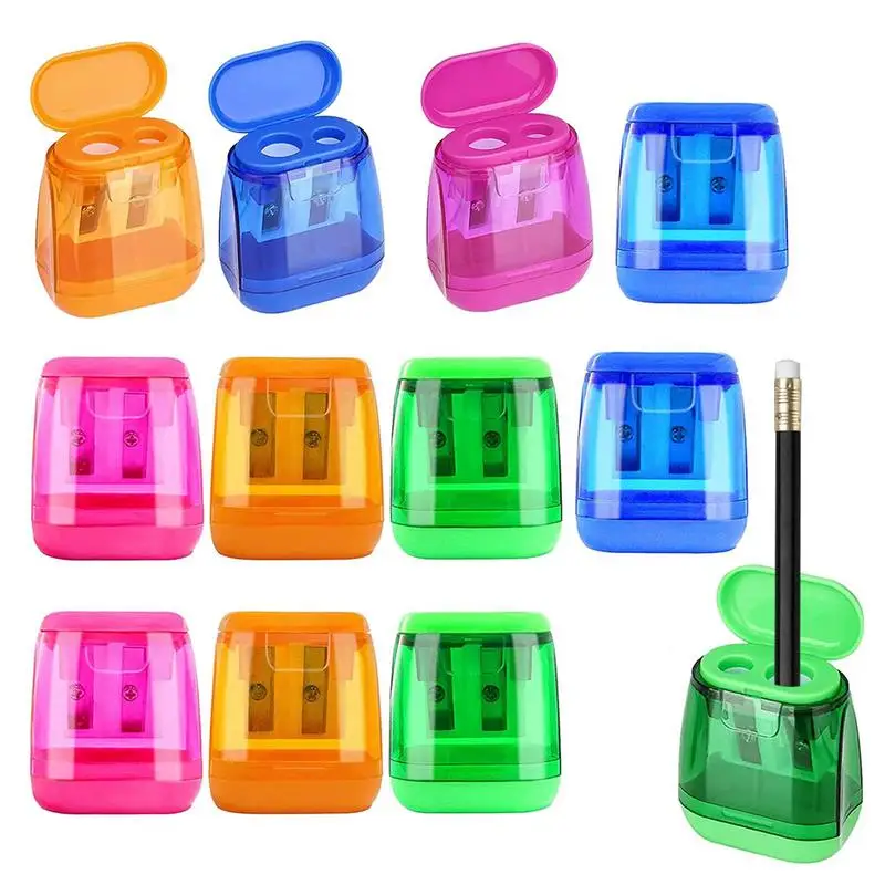 

Plastics Pencil Sharpener Compact Pencil Sharpener With Double Hole Design Beautiful Manual Pencil Sharpeners For Colored