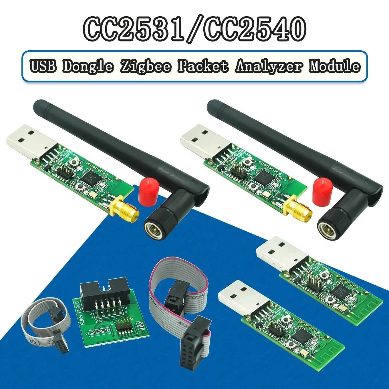 Wireless Zigbee CC2531 CC2540 Sniffer Bare Board Packet Protocol Analyzer USB Interface Dongle Capture Packet Module +Antenna
Wireless Zigbee CC2531 CC2540 Sniffer Bare Board Packet Protocol Analyzer USB Interface Dongle Capture Packet Module +Antenna