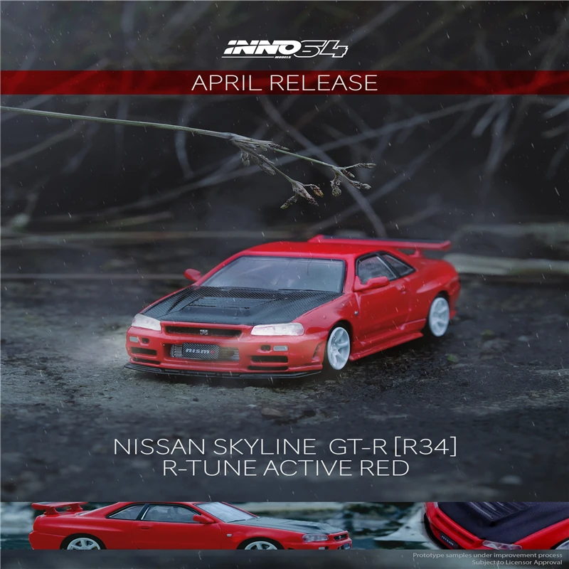 INNO 1:64 NISSAN SKYLINE GT-R R34 R-TUNE Active Red с карбоновой крышкой литая модель автомобиля
INNO 1:64 NISSAN SKYLINE GT-R R34 R-TUNE Active Red с карбоновой крышкой литая модель автомобиля
