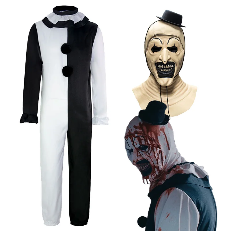Art The Clown Cosplay Costume Terrifier 2 Cosplay Jumpsuit Clothing Bodysuit Masks Suit Halloween Carnival Costume for Men
Art The Clown Cosplay Costume Terrifier 2 Cosplay Jumpsuit Clothing Bodysuit Masks Suit Halloween Carnival Costume for Men