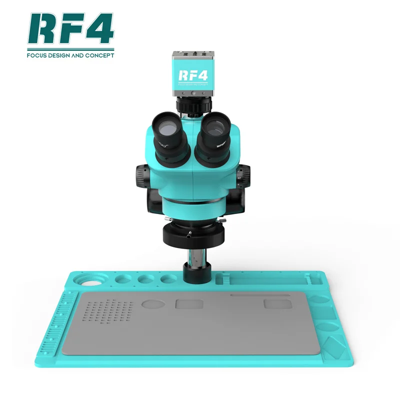 RF4 RF7050TVD2-4KC1 7X-50X Synchronous Zoom Industrial Trinocular Stereo Microscope with 4KC1 Camera for PCB IC Chip Repair
RF4 RF7050TVD2-4KC1 7X-50X Synchronous Zoom Industrial Trinocular Stereo Microscope with 4KC1 Camera for PCB IC Chip Repair