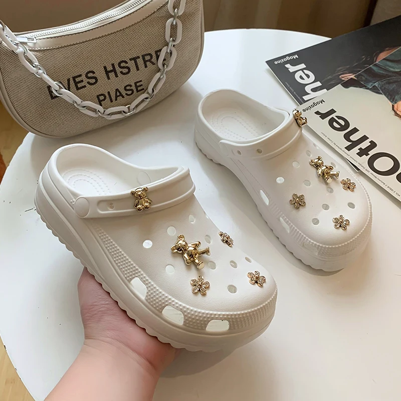 Сандалии женские с цветочным принтом, милые летние шлепанцы для сада, без застежки, повседневные с дырками, белые
Сандалии женские с цветочным принтом, милые летние шлепанцы для сада, без застежки, повседневные с дырками, белые