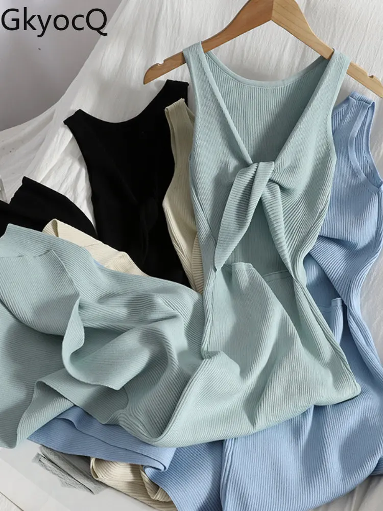 Женское ажурное облегающее платье, трикотажная длинная юбка с разрезом, однотонное платье без рукавов в Корейском стиле на лето
Женское ажурное облегающее платье, трикотажная длинная юбка с разрезом, однотонное платье без рукавов в Корейском стиле на лето