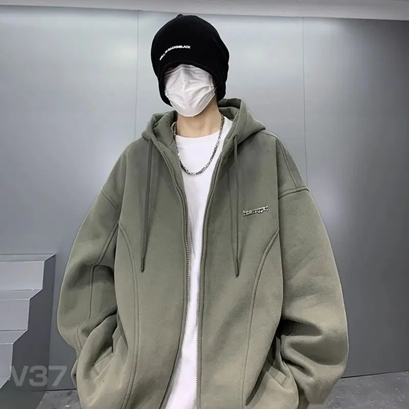 Korean style cardigan sweatshirt men autumn and winter hooded jacket trendy brand college style zipper couple winter clothing
Korean style cardigan sweatshirt men autumn and winter hooded jacket trendy brand college style zipper couple winter clothing