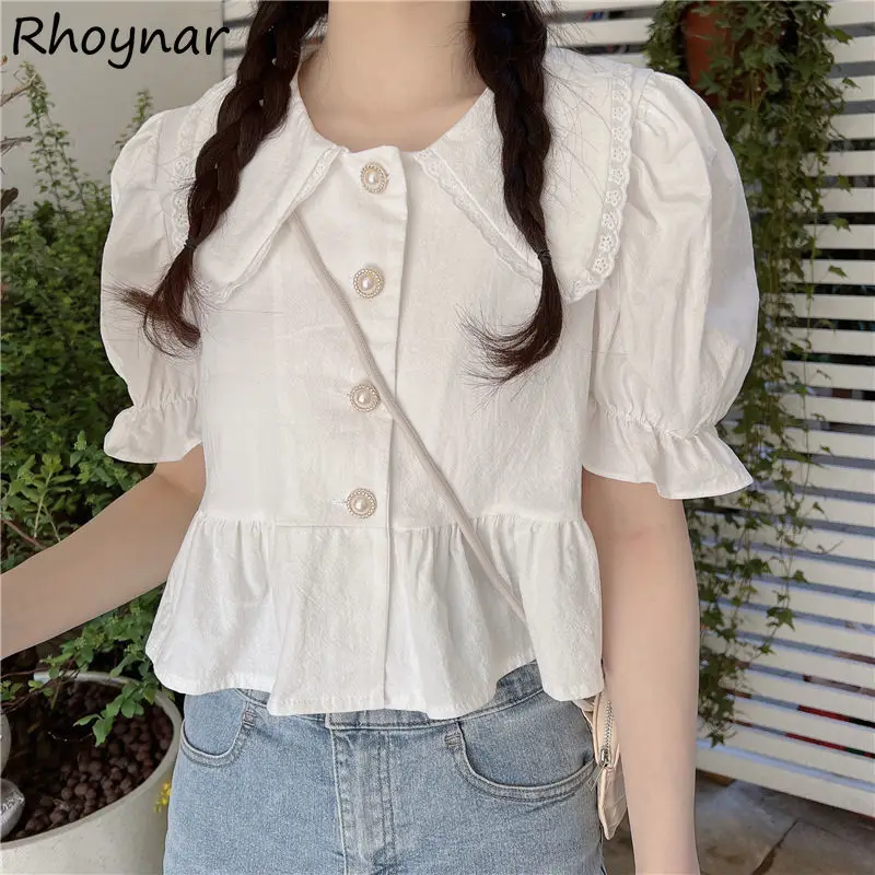Puff Sleeve Shirts Women Peter Pan Collar Sweet Design French Young Fashion Kawaii Girlish Elegant Prevalent Ins Crop Aesthetic
Puff Sleeve Shirts Women Peter Pan Collar Sweet Design French Young Fashion Kawaii Girlish Elegant Prevalent Ins Crop Aesthetic