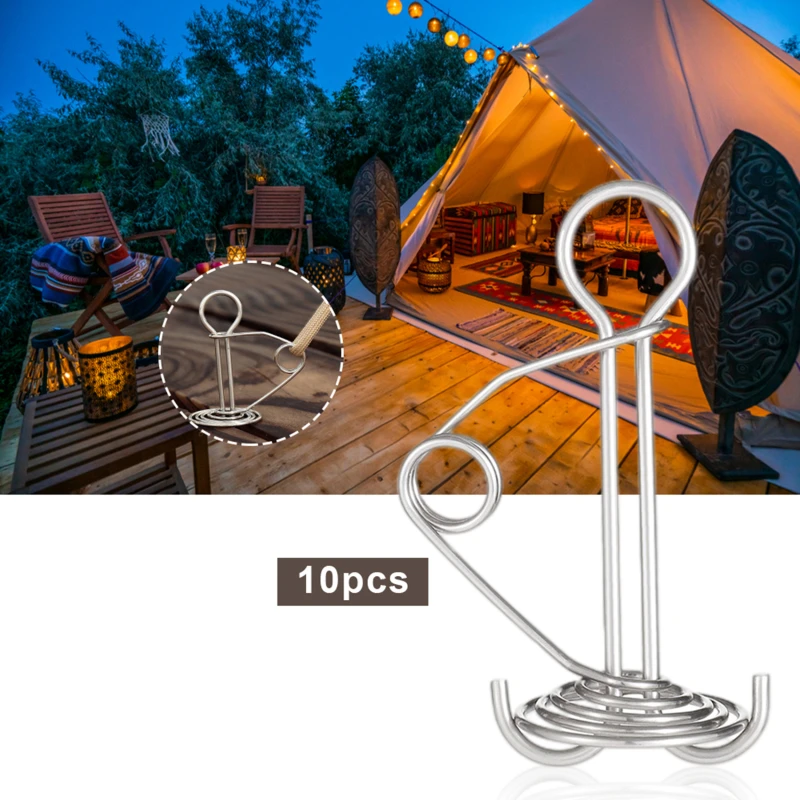 10Pcs/Set Spiral Shaped Spring Octopus Deck Peg Durable Rope Buckle Awning Tent Stakes Hook Board Peg Camping Hiking Accessories
10Pcs/Set Spiral Shaped Spring Octopus Deck Peg Durable Rope Buckle Awning Tent Stakes Hook Board Peg Camping Hiking Accessories