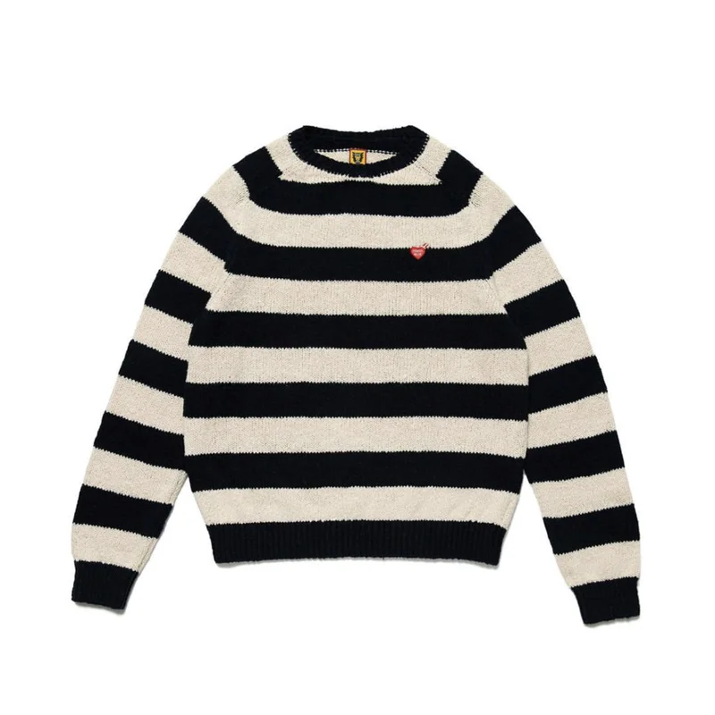 Little 23AW HUMAN MADE Heart Embroidery Stripe Color Matching Sweater Fallow Baggy Round Neck For Men And Women
Little 23AW HUMAN MADE Heart Embroidery Stripe Color Matching Sweater Fallow Baggy Round Neck For Men And Women