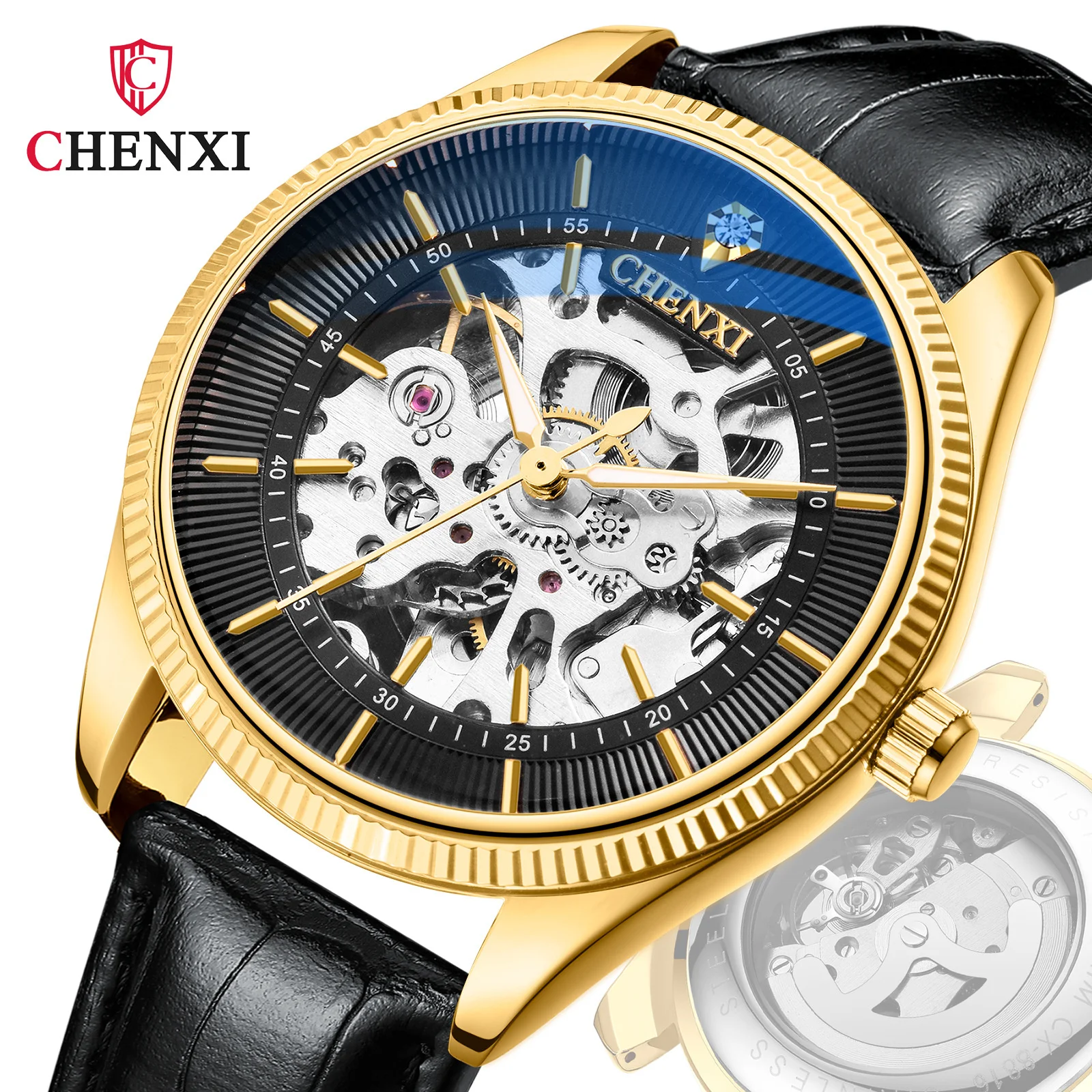 Chenxi 8803 New Automatic Men's Waterproof Simple Business Mechanical Breathable Leather Strap Watch
Chenxi 8803 New Automatic Men's Waterproof Simple Business Mechanical Breathable Leather Strap Watch