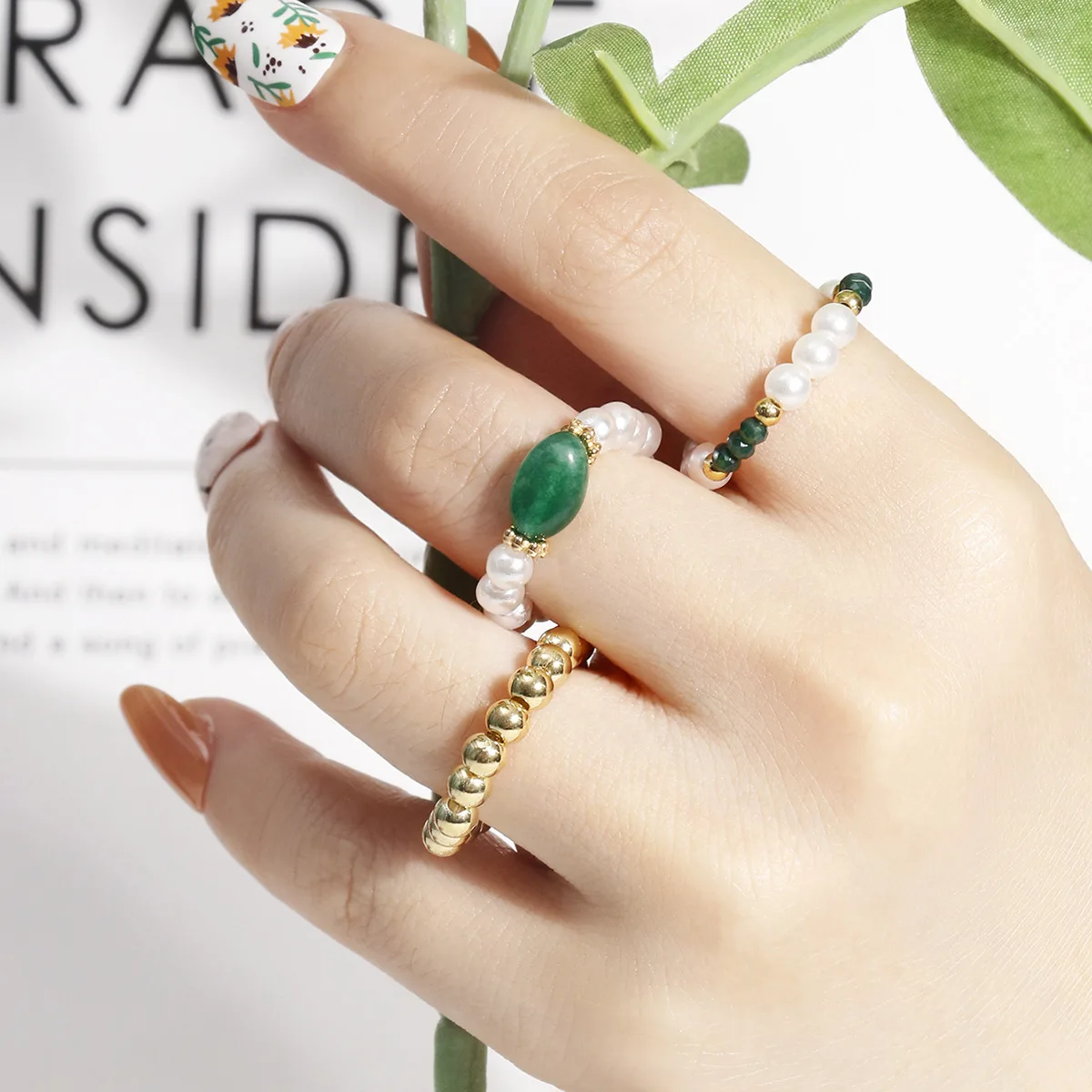 Vintage Bohemia Handmade Pearl Crystal Glass CCB Beaded Ring Set For Women Geometric Heart Natural Stone Ring Fashion Jewelry
Vintage Bohemia Handmade Pearl Crystal Glass CCB Beaded Ring Set For Women Geometric Heart Natural Stone Ring Fashion Jewelry