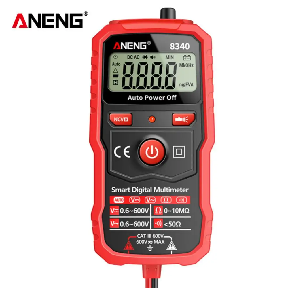 ANENG 8340 Digital Multimeter 1999 Counts AC/DC Voltage NCV Auto Range Multimetro Tester Ohm Capacitance Hz Voltage Meter
ANENG 8340 Digital Multimeter 1999 Counts AC/DC Voltage NCV Auto Range Multimetro Tester Ohm Capacitance Hz Voltage Meter