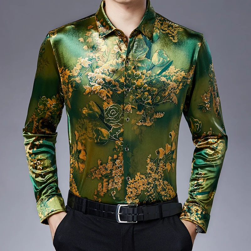 2022 Spring Luxury Print Men's Shirts Thicken Velvet Slim Casual Shirt Social Party Tuxedo Singer Host Male Clothing Streetwear
2022 Spring Luxury Print Men's Shirts Thicken Velvet Slim Casual Shirt Social Party Tuxedo Singer Host Male Clothing Streetwear