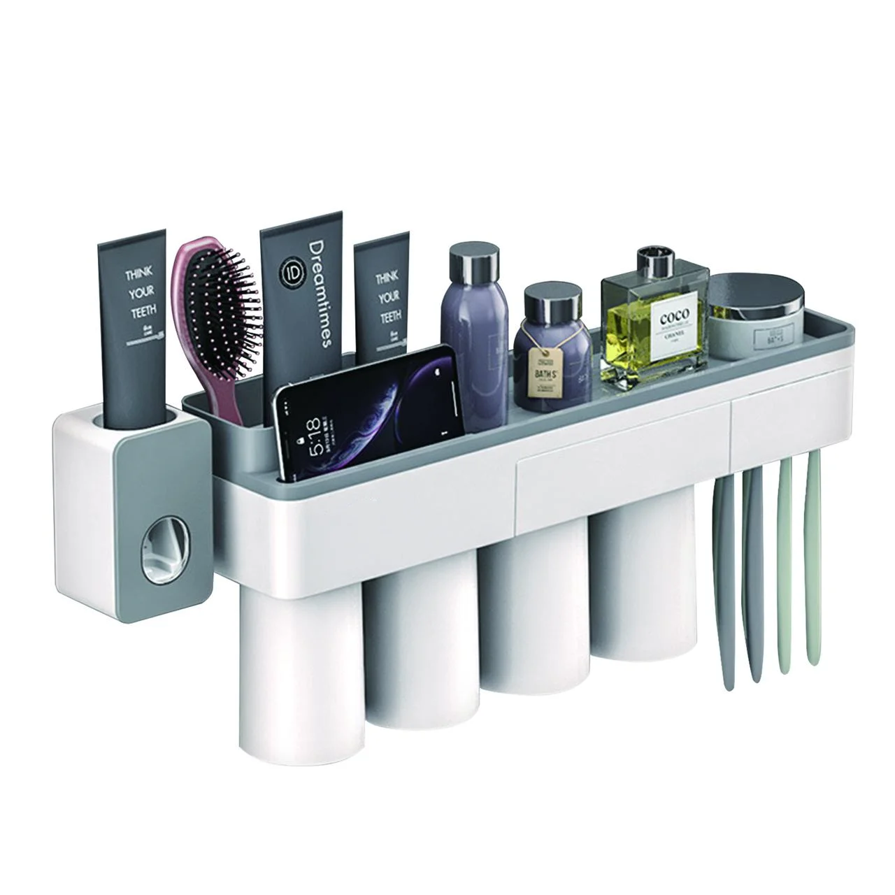 POPTOP Wall Mounted ToothbrushHolders for Bathrooms, Space-Saving Automatic Toothpaste Dispenser with 4 Cups 
POPTOP Wall Mounted ToothbrushHolders for Bathrooms, Space-Saving Automatic Toothpaste Dispenser with 4 Cups