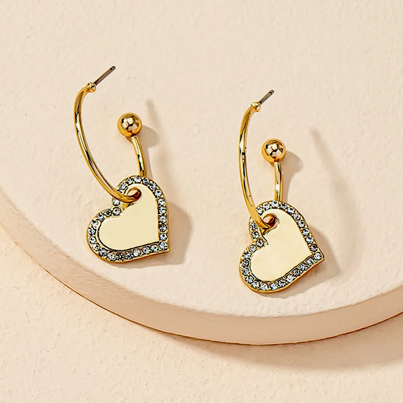 F.J4Z 2022 Trendy Gold Circle Zircon Sweet Heart Women's Fashion Hoop Earrings Dropship Party Show Jewelries Office Lady
F.J4Z 2022 Trendy Gold Circle Zircon Sweet Heart Women's Fashion Hoop Earrings Dropship Party Show Jewelries Office Lady