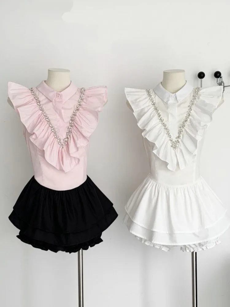 Korean Sweet Ruffles Patchwork Slim Waist Summer Dress Women 2023 French Luxury Diamonds Cake party Dresses Vestidos Feminino
Korean Sweet Ruffles Patchwork Slim Waist Summer Dress Women 2023 French Luxury Diamonds Cake party Dresses Vestidos Feminino