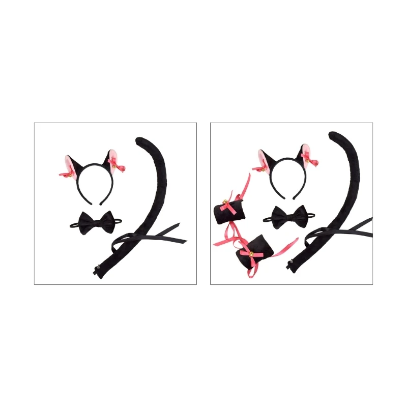 652F Cat Costume Set Cat Ears Headband Tail Bowtie Oversleeve for Party Decoration 
652F Cat Costume Set Cat Ears Headband Tail Bowtie Oversleeve for Party Decoration