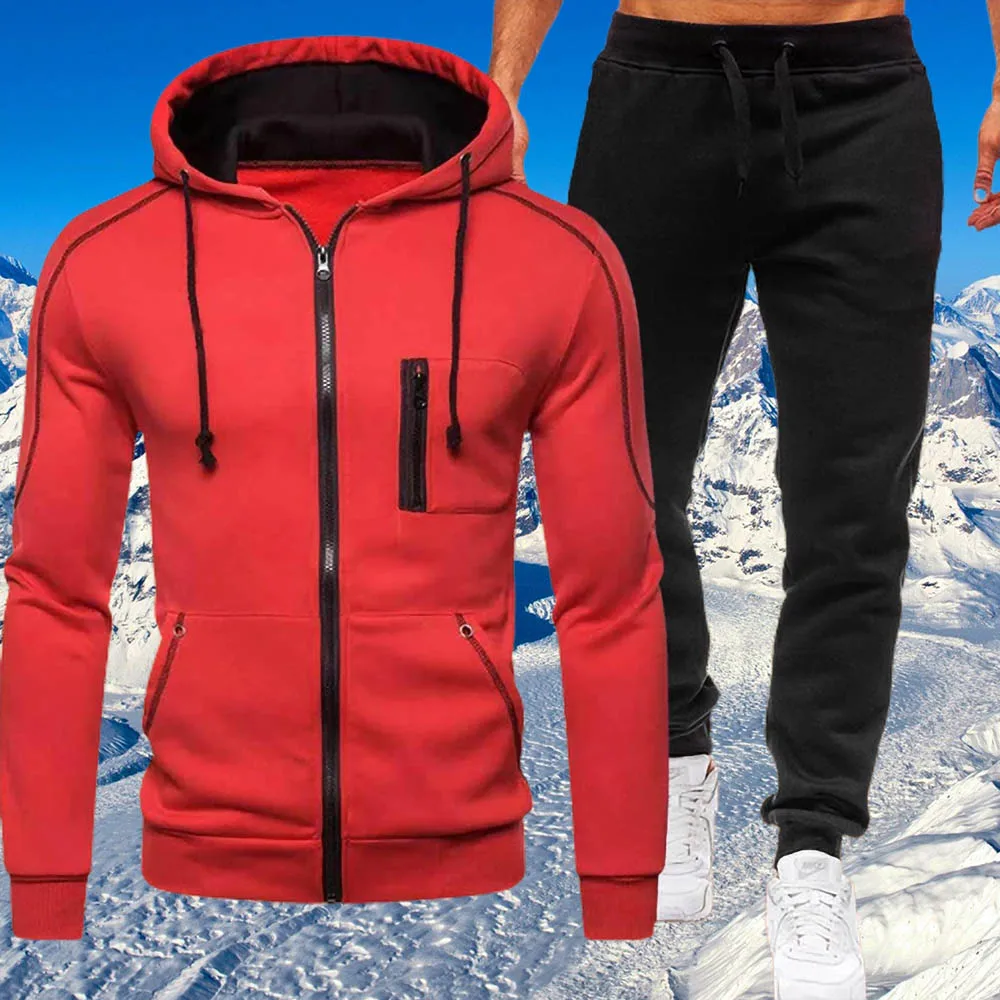 2023 Men's Tracksuits Casual Jogging Sets Outdoor Suits Zipper Hoodies + Black Sweatpant 2pcs Autumn Fashion Streetwear Clothes
2023 Men's Tracksuits Casual Jogging Sets Outdoor Suits Zipper Hoodies + Black Sweatpant 2pcs Autumn Fashion Streetwear Clothes