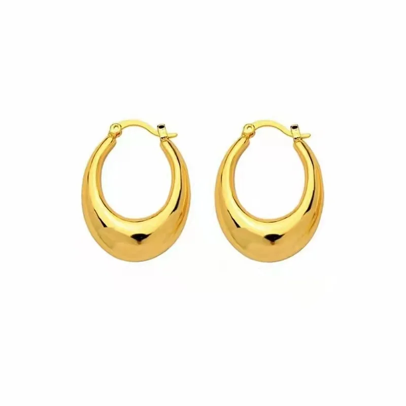 Lerca 18K настоящие золотые гладкие серьги с U-образной пряжкой, толстые обручи, серьги для женщин, искусственный подарок, модные ювелирные изделия
Lerca 18K настоящие золотые гладкие серьги с U-образной пряжкой, толстые обручи, серьги для женщин, искусственный подарок, модные ювелирные изделия