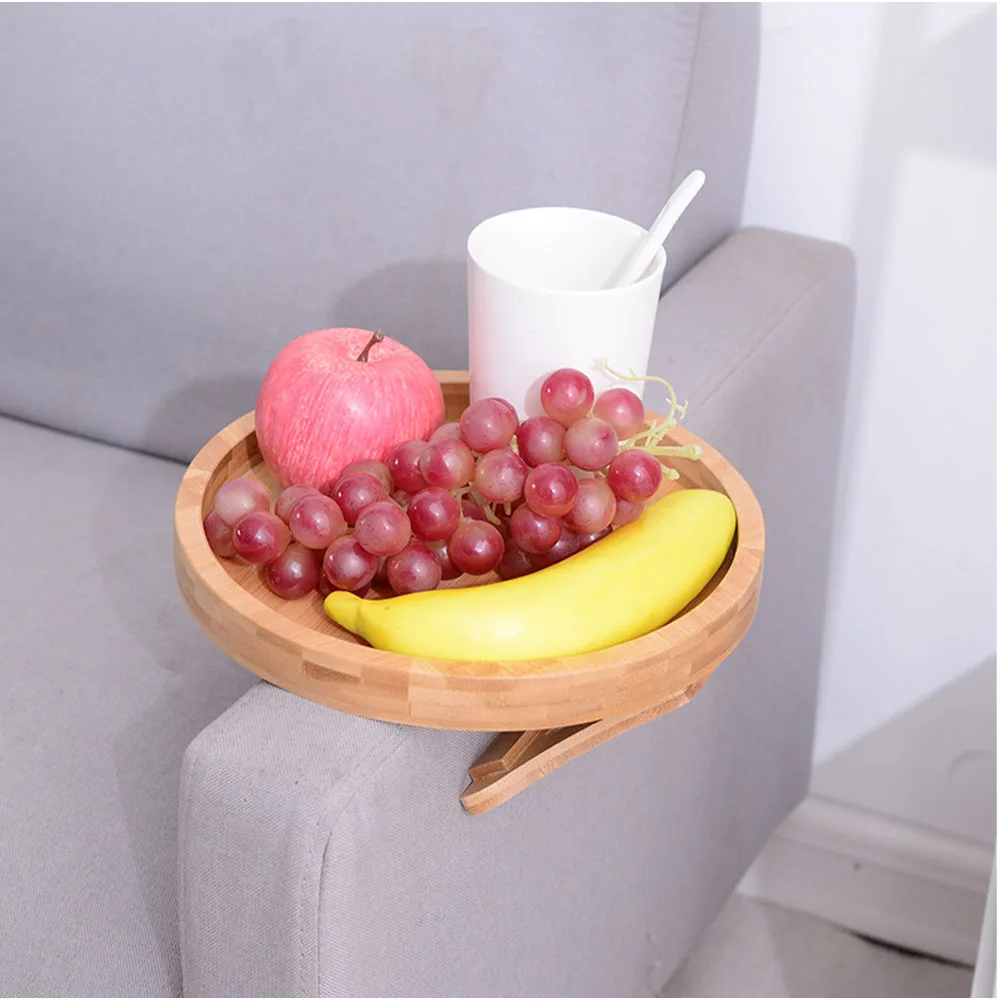 

Sofa Armrest Tray Table Sofa Armrest Clip-On Tray Side Table for Remote Controls Drinks Coffee Snacks Living Room