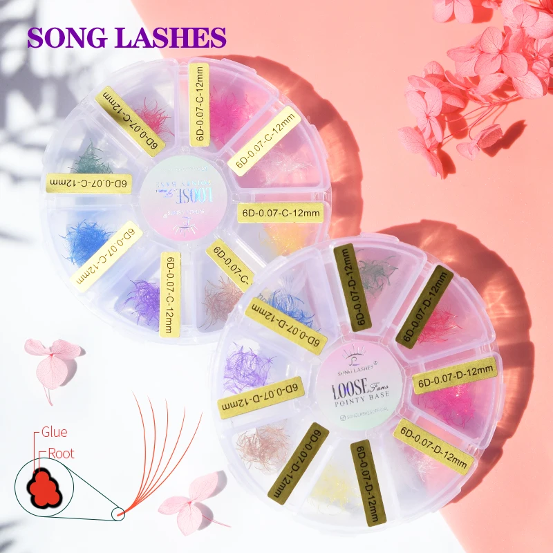 Song Lashes 6D 8-15mm, various lengths, color fan-shaped leshes, a box of 500 high rendering eyelashes, bright colors
Song Lashes 6D 8-15mm, various lengths, color fan-shaped leshes, a box of 500 high rendering eyelashes, bright colors