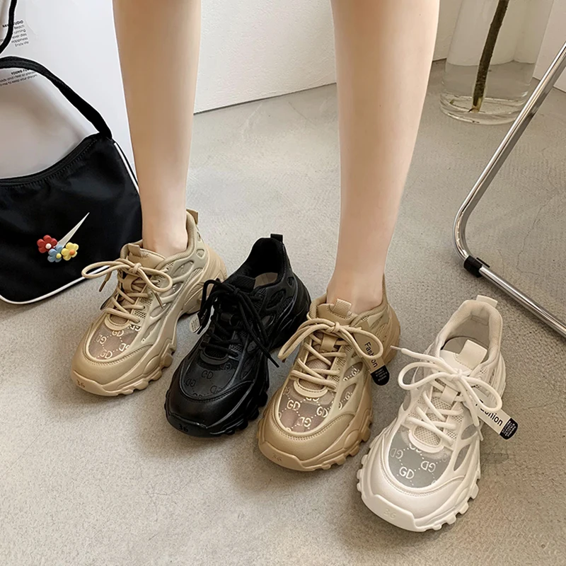 Women fashion letther mesh Daddy Shoes Thick Bottom Round Toe sport sneakers lifestyle streetwear casual Vulcanize Shoes
Women fashion letther mesh Daddy Shoes Thick Bottom Round Toe sport sneakers lifestyle streetwear casual Vulcanize Shoes