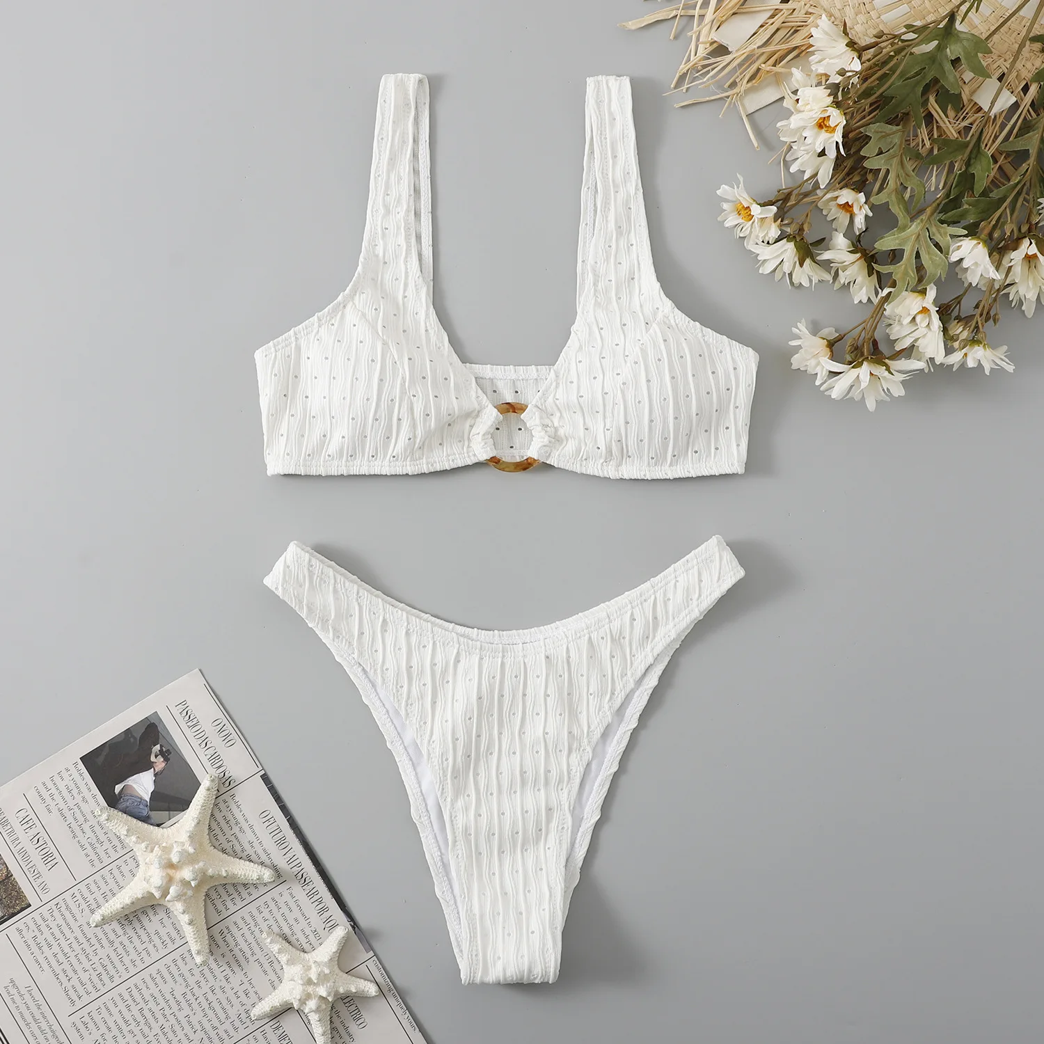 White Color Bikinis Bandeau Swimwear Women Swimsuit Sexy Ring Bikini Set Thong Beachwear Summer Bath Suit Hollow Out Biquini
White Color Bikinis Bandeau Swimwear Women Swimsuit Sexy Ring Bikini Set Thong Beachwear Summer Bath Suit Hollow Out Biquini